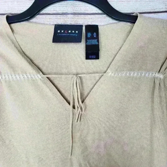 Axcess Liz Claiborne top tan and white size XL X-Large - Picture 4 of 7